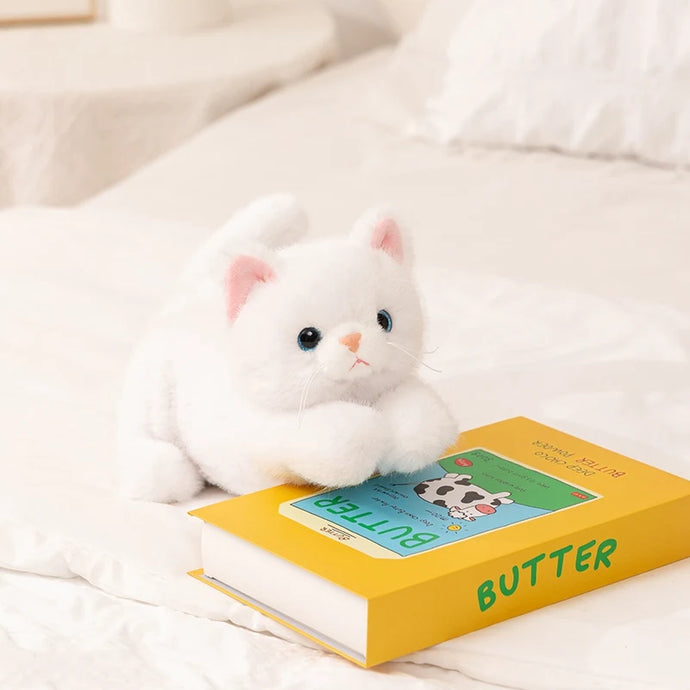 Realistic White Cat Stuffed Animal Plush Toys - Play Pose-Cats-Stuffed Animal-white cat-45cm-1