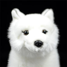 Load image into Gallery viewer, Realistic White Husky Stuffed Animal - Soft Furry Sitting Husky Plush Toy-112