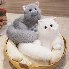 Load image into Gallery viewer, Realistic White Turkish Angora Cat Plush Toy - Fluffy-Tail Charmer-Stuffed Animals-Cat Memorial Gifts,Cats,Stuffed Animal,Turkish Angora-4