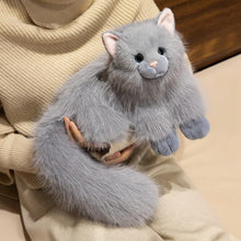 Load image into Gallery viewer, Realistic White Turkish Angora Cat Plush Toy - Fluffy-Tail Charmer-Stuffed Animals-Cat Memorial Gifts,Cats,Stuffed Animal,Turkish Angora-16