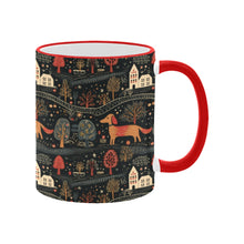 Load image into Gallery viewer, Red Dachshund Countryside Holiday Christmas Mug-2