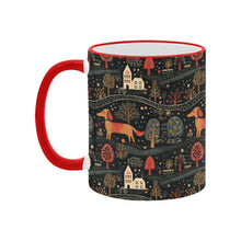 Load image into Gallery viewer, Red Dachshund Countryside Holiday Christmas Mug-4