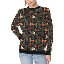 Load image into Gallery viewer, Red Dachshund Countryside Holiday Christmas Sweatshirt for Women-Apparel-Apparel, Christmas, Dachshund, Dog Mom Gifts, Sweatshirt-S-1