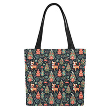 Load image into Gallery viewer, Red / Fawn and White Chihuahua Christmas Botanical Large Canvas Tote Bags - Set of 2-Accessories-Accessories, Bags, Chihuahua-8