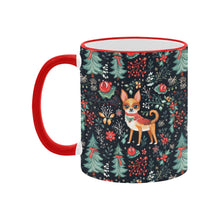 Load image into Gallery viewer, Red / Fawn and White Chihuahua Christmas Elegance Blanket Mug-4
