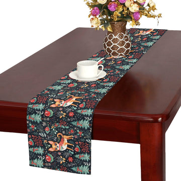Red Fawn And White Chihuahua Christmas Elegance Table Runner 3 360x