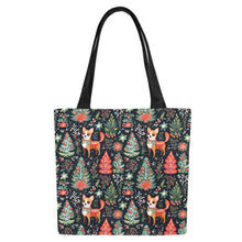 Load image into Gallery viewer, Red / Fawn and White Chihuahua Holiday Charm Canvas Tote Bags - Set of 2-Accessories-Accessories, Bags, Chihuahua, Christmas-7