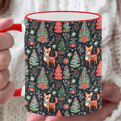 Red / Fawn and White Chihuahua Holiday Charm Christmas Coffee Mug-White7-ONE SIZE-1