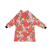 Load image into Gallery viewer, Red Heart Pugs Blanket Hoodie for Women - 4 Colors-Apparel-Apparel, Blankets, Pug-11
