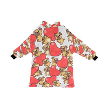 Load image into Gallery viewer, Red Heart Pugs Blanket Hoodie for Women-Apparel-Apparel, Blankets-WhiteSmoke-ONE SIZE-1