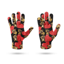 Load image into Gallery viewer, Red Heart Pugs Touch Screen Gloves - 4 Colors-Accessories-Accessories, Dog Dad Gifts, Dog Mom Gifts, Gloves, Pug-11