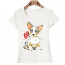 Load image into Gallery viewer, Red Rose Dachshund Womens T ShirtApparelCorgiS