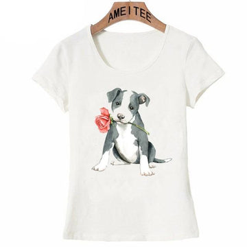 Red Rose Doggos Womens T ShirtApparelAmerican Pit Bull TerrierS