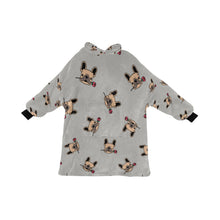 Load image into Gallery viewer, Red Rose Fawn Frenchies Blanket Hoodie for Women-Apparel-Apparel, Blankets-DarkGray-ONE SIZE-10