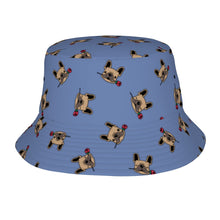 Load image into Gallery viewer, Red Rose Fawn Frenchies Bucket Hat-Hats &amp; Caps-Slate Blue-One Size-3
