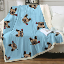 Load image into Gallery viewer, Red Rose Fawn Frenchies Love Soft Warm Fleece Blanket - 4 Colors-Blanket-Blankets, French Bulldog, Home Decor-14