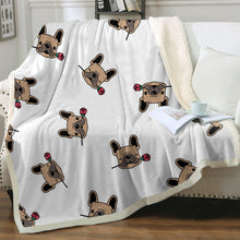 Load image into Gallery viewer, Red Rose Fawn Frenchies Love Soft Warm Fleece Blanket - 4 Colors-Blanket-Blankets, French Bulldog, Home Decor-16
