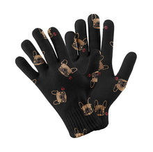 Load image into Gallery viewer, Red Rose Fawn Frenchies Touch Screen Gloves-Accessories-Accessories, Dog Dad Gifts, Dog Mom Gifts, French Bulldog, Gloves-Black-2