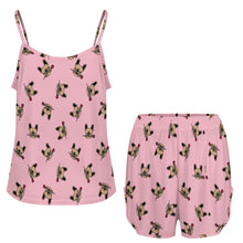 Load image into Gallery viewer, Red Rose Fawn Frenchies Women's Cami and Shorts Pajama Set-Apparel-Apparel,Dog Mom Gifts,French Bulldog,Pajamas-14