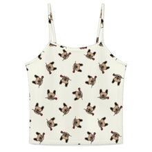Load image into Gallery viewer, Red Rose Fawn Frenchies Women's Cami and Shorts Pajama Set-Apparel-Apparel,Dog Mom Gifts,French Bulldog,Pajamas-Ivory Cream-XS-9