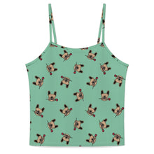 Load image into Gallery viewer, Red Rose Fawn Frenchies Women's Cami and Shorts Pajama Set-Apparel-Apparel,Dog Mom Gifts,French Bulldog,Pajamas-Mint Green-XS-17