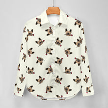 Load image into Gallery viewer, Red Rose Fawn Frenchies Women&#39;s Shirt-Apparel-Apparel,Dog Mom Gifts,French Bulldog,Shirt-4