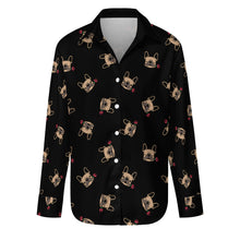 Load image into Gallery viewer, Red Rose Fawn Frenchies Women&#39;s Shirt-Apparel-Apparel,Dog Mom Gifts,French Bulldog,Shirt-S-Black-23