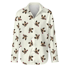 Load image into Gallery viewer, Red Rose Fawn Frenchies Women&#39;s Shirt-Apparel-Apparel,Dog Mom Gifts,French Bulldog,Shirt-S-Ivory-1