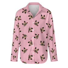 Load image into Gallery viewer, Red Rose Fawn Frenchies Women&#39;s Shirt-Apparel-Apparel,Dog Mom Gifts,French Bulldog,Shirt-S-Pink-6
