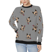 Load image into Gallery viewer, Red Rose Fawn Frenchies Women&#39;s Sweatshirt-Apparel-Apparel, French Bulldog, Sweatshirt-Gray-XS-10
