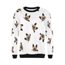 Load image into Gallery viewer, Red Rose Fawn Frenchies Women&#39;s Sweatshirt-Apparel-Apparel, French Bulldog, Sweatshirt-11