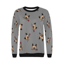 Load image into Gallery viewer, Red Rose Fawn Frenchies Women&#39;s Sweatshirt-Apparel-Apparel, French Bulldog, Sweatshirt-15