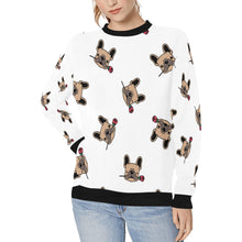 Load image into Gallery viewer, Red Rose Fawn Frenchies Women&#39;s Sweatshirt-Apparel-Apparel, French Bulldog, Sweatshirt-White-XS-7