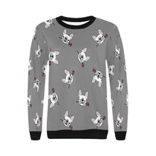 Load image into Gallery viewer, Red Rose White Frenchies Love Women&#39;s Sweatshirt-Apparel-Apparel, French Bulldog, Sweatshirt-11