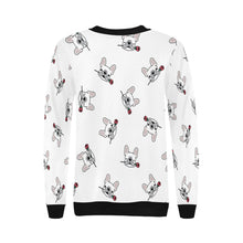 Load image into Gallery viewer, Red Rose White Frenchies Love Women&#39;s Sweatshirt-Apparel-Apparel, French Bulldog, Sweatshirt-12