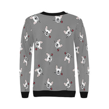 Load image into Gallery viewer, Red Rose White Frenchies Love Women&#39;s Sweatshirt-Apparel-Apparel, French Bulldog, Sweatshirt-14