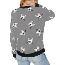 Load image into Gallery viewer, Red Rose White Frenchies Love Women&#39;s Sweatshirt-Apparel-Apparel, French Bulldog, Sweatshirt-15