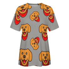 Load image into Gallery viewer, Red Scarf Happy Labrador All Over Print Women&#39;s Cotton T-Shirt - 4 Colors-Apparel-Apparel, Labrador, Shirt, T Shirt-10