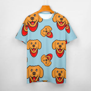 Red Scarf Happy Labrador All Over Print Women's Cotton T-Shirt - 4 Colors-Apparel-Apparel, Labrador, Shirt, T Shirt-15