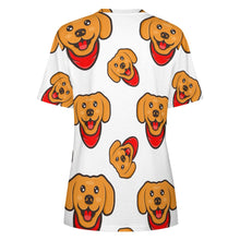 Load image into Gallery viewer, Red Scarf Happy Labrador All Over Print Women&#39;s Cotton T-Shirt - 4 Colors-Apparel-Apparel, Labrador, Shirt, T Shirt-3