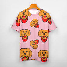 Load image into Gallery viewer, Red Scarf Happy Labrador All Over Print Women&#39;s Cotton T-Shirt - 4 Colors-Apparel-Apparel, Labrador, Shirt, T Shirt-7