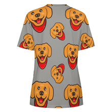 Load image into Gallery viewer, Red Scarf Happy Labrador All Over Print Women&#39;s Cotton T-Shirt - 4 Colors-Apparel-Apparel, Labrador, Shirt, T Shirt-9