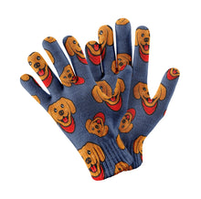 Load image into Gallery viewer, Red Scarf Labrador Love Touch Screen Gloves-Accessories-Accessories, Dog Dad Gifts, Dog Mom Gifts, Gloves, Labrador-Navy-3