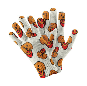 Red Scarf Labrador Love Touch Screen Gloves White 4 360x