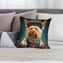 Load image into Gallery viewer, Regal Aristocrat Yorkie Plush Pillow Case-Cushion Cover-Dog Dad Gifts, Dog Mom Gifts, Home Decor, Pillows, Yorkshire Terrier-3