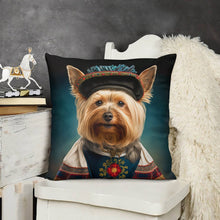 Load image into Gallery viewer, Regal Aristocrat Yorkie Plush Pillow Case-Cushion Cover-Dog Dad Gifts, Dog Mom Gifts, Home Decor, Pillows, Yorkshire Terrier-4
