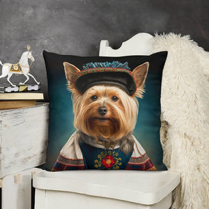 Regal Aristocrat Yorkie Plush Pillow Case-Cushion Cover-Dog Dad Gifts, Dog Mom Gifts, Home Decor, Pillows, Yorkshire Terrier-4