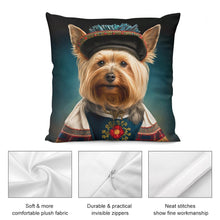 Load image into Gallery viewer, Regal Aristocrat Yorkie Plush Pillow Case-Cushion Cover-Dog Dad Gifts, Dog Mom Gifts, Home Decor, Pillows, Yorkshire Terrier-5