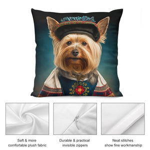 Regal Aristocrat Yorkie Plush Pillow Case-Cushion Cover-Dog Dad Gifts, Dog Mom Gifts, Home Decor, Pillows, Yorkshire Terrier-5