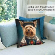 Load image into Gallery viewer, Regal Aristocrat Yorkie Plush Pillow Case-Cushion Cover-Dog Dad Gifts, Dog Mom Gifts, Home Decor, Pillows, Yorkshire Terrier-6